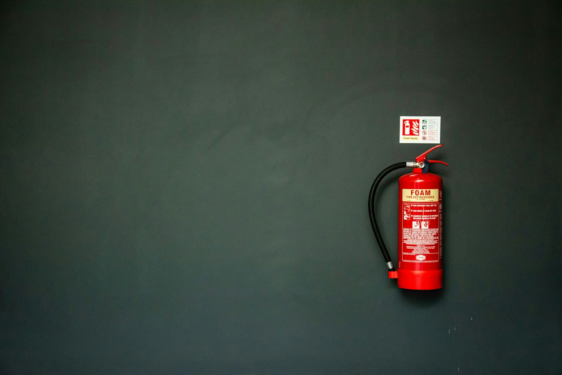 A foam fire extinguisher